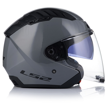 OTWARTY KASK MOTOCYKLOWY LS2 OF600 COOPTER II SZARY POŁYSK 22.06 + BLENDA