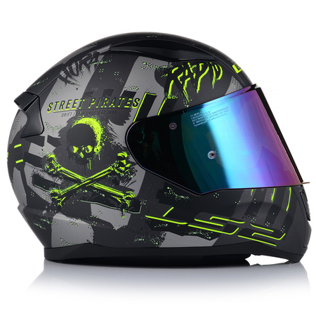 KASK MOTOCYKLOWY LS2 FF353 RAPID II PIRATES ECE 22.06 + TĘCZOWA SZYBA