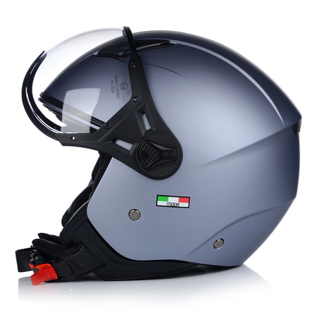 KASK MOTOCYKLOWY OTWARTY | VITO MODA | SZARY MAT SKUTER CHOPPER ECE 22.06 