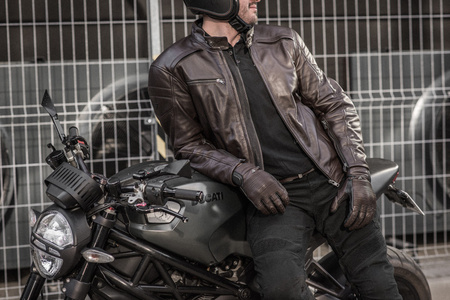 KURTKA MOTOCYKLOWA | SHIMA BLAKE BROWN | MĘSKA SKÓRZANA VINTAGE + GRATIS