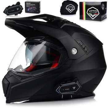 KASK MOTOCYKLOWY VITO MOLINO MAT ENDURO CROSS QUAD ATV + INTERKOM + BLENDA
