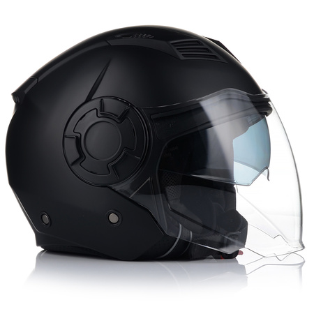 KASK MOTOCYKLOWY | VITO ISOLA | OTWARTY CZARNY MATT SKUTER CHOPPER + BLENDA