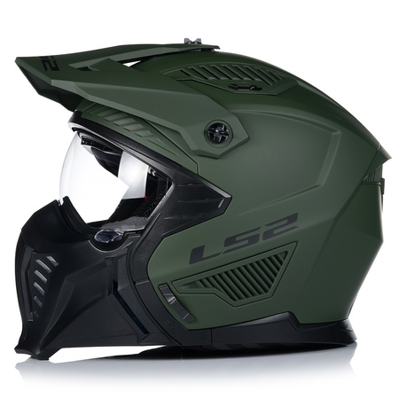 KASK MOTOCYKLOWY 4w1 LS2 OF606 MILI ODPINANA SZCZĘKA + DASZEK + 2xSZYBA