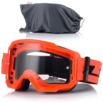 GOGLE MOTOCYKLOWE LS2 CHARGER  POMARAŃCZOWE UV FLUO ANTYPARA SZEROKA RAMKA