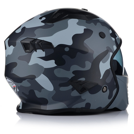 KASK MOTOCYKLOWY OTWARTY | VITO BRUZANO MATT | ODPINANA SZCZĘKA  + 2x SZYBA