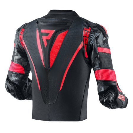 KURTKA MOTOCYKLOWA | REBELHORN REBEL BLK/RED | MĘSKA SKÓRZANA GARB + GRATISY