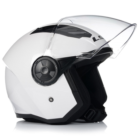 OTWARTY KASK MOTOCYKLOWY LS2 OF616 AIRFLOW II BIAŁY POŁYSK SKUTER CHOPPER 