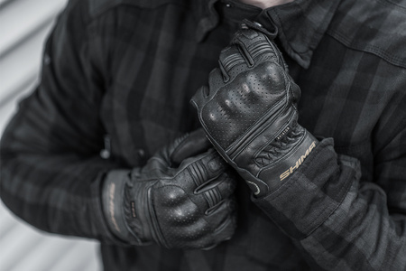 RĘKAWICE MOTOCYKLOWE | SHIMA AVIATOR BLACK | MĘSKIE SKÓRZANE + GRATIS