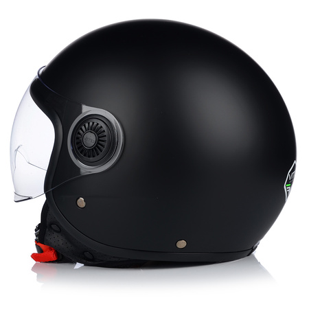 KASK MOTOCYKLOWY OTWARTY | VITO LORETO | CZARNY MAT SKUTER CHOPPER ECE 22.06