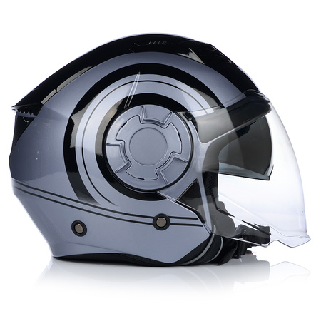 KASK MOTOCYKLOWY | VITO ISOLA GREY | OTWARTY POŁYSK SKUTER CHOPPER + BLENDA