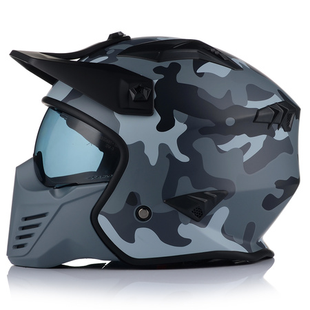 KASK MOTOCYKLOWY OTWARTY VITO BRUZANO ODPINANA SZCZĘKA  + DASZEK + 2xSZYBA