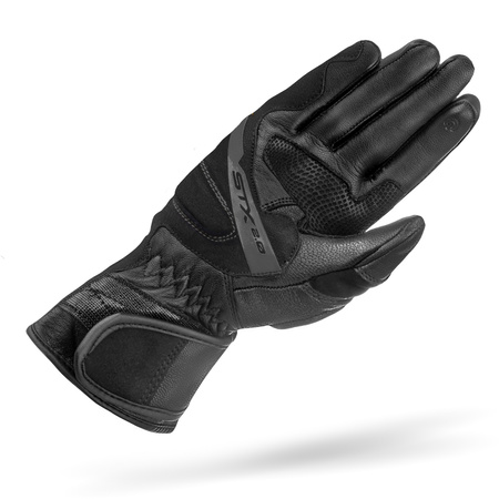 RĘKAWICE MOTOCYKLOWE | SHIMA STX 2.0 BLACK | MĘSKIE SKÓRZANE DŁUGIE +GRATIS