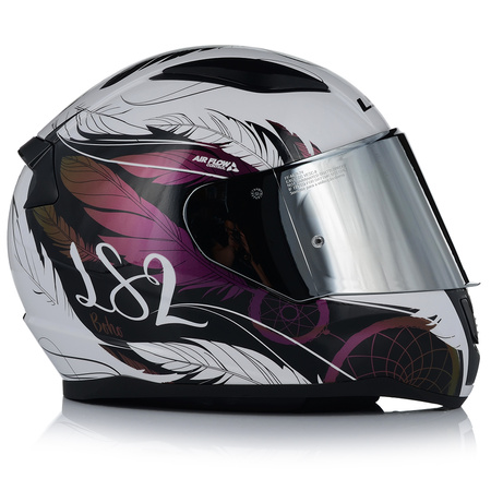 KASK MOTOCYKLOWY LS2 FF353 RAPID II BOHO DAMSKI 22.06 + LUSTRZANA SZYBA
