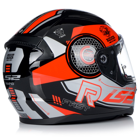 KASK LS2 FF353 RAPID STRATUS BLACK RED SILVER XXL