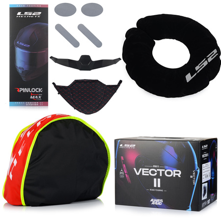 KASK MOTOCYKLOWY LS2 FF811 VECTOR II CARBON + PINLOCK + BLENDA + 2x SZYBA