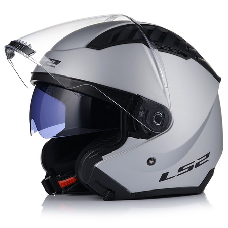 OTWARTY KASK MOTOCYKLOWY LS2 OF600 COOPTER II SZARY MATT 22.06 + BLENDA