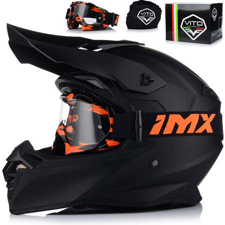 KASK MOTOCYKLOWY | VITO TIVOLI + GOGLE IMX | OFF-ROAD ENDURO CROSS QUAD
