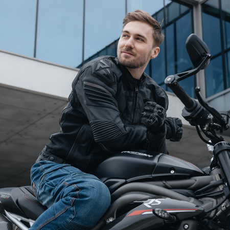 KURTKA MOTOCYKLOWA | REBELHORN VANDAL BLACK | MĘSKA SKÓRZANA + GRATISY