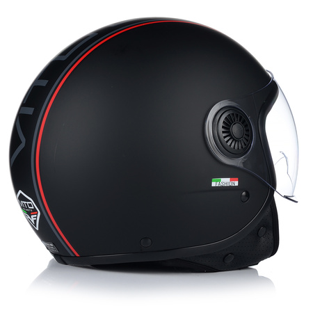KASK MOTOCYKLOWY OTWARTY | VITO LORETO | CZARNY MAT SKUTER CHOPPER ECE 22.06