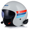 KASK MOTOCYKLOWY LS2 OF599 SPITFIRE RETRO BIAŁY + INTERKOM 1ST BLUETOOTH
