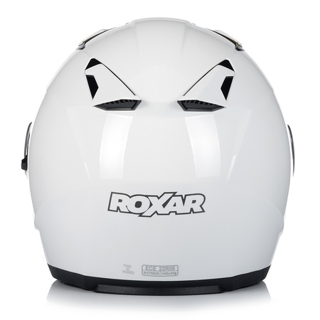 KASK MOTOCYKLOWY OTWARTY BIAŁY POŁYSK SKUTER CHOPPER + BLENDA ECER 22.06