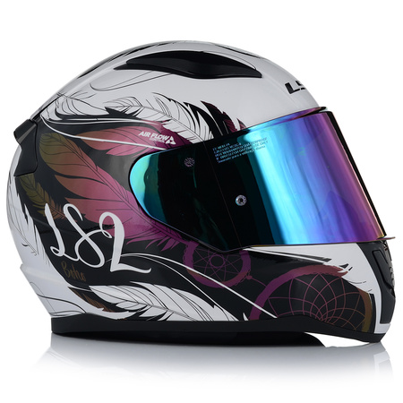 KASK MOTOCYKLOWY LS2 FF353 RAPID II BOHO DAMSKI 22.06 + TĘCZOWA SZYBA
