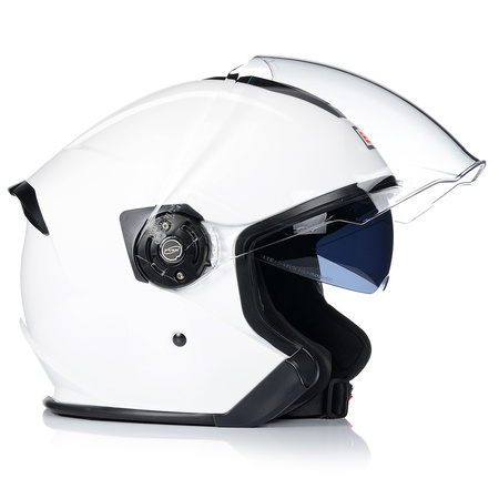 OTWARTY KASK MOTOCYKLOWY BIAŁY ORIGINE PALIO SKUTER CHOPPER + BLENDA 