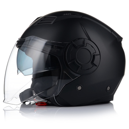KASK MOTOCYKLOWY | VITO ISOLA | OTWARTY CZARNY MATT SKUTER CHOPPER + BLENDA