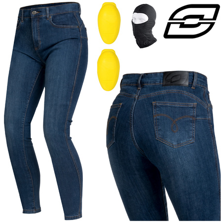 SPODNIE MOTOCYKLOWE | OZONE STRIKER SLIM FIT | DAMSKIE JEANSY BLUE + GRATIS