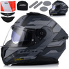 KASK MOTOCYKLOWY LS2 FF808 STREAM II SHADOW MATT SYSTEM PINLOCK + BLENDA