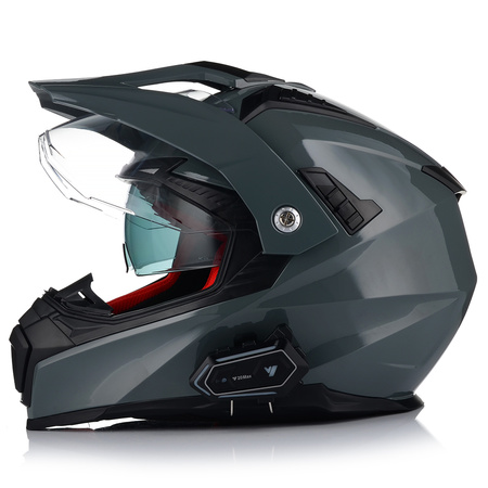 KASK MOTOCYKLOWY VITO MOLINO GREY ENDURO CROSS QUAD ATV + INTERKOM + BLENDA