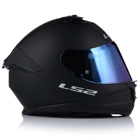 KASK MOTOCYKLOWY LS2 FF808 STREAM II CZARNY MAT MĘSKI BLENDA + NIEBIESKA SZYBA