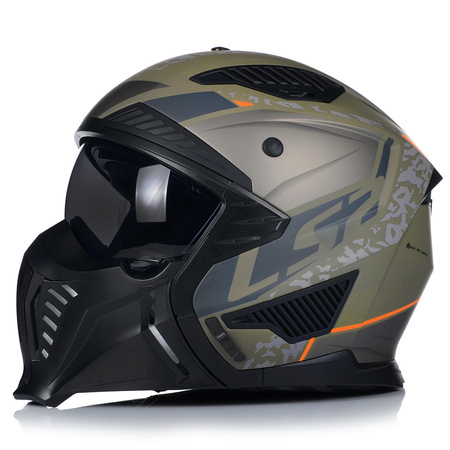 KASK MOTOCYKLOWY 4w1 LS2 OF606 DEVOR ODPINANA SZCZĘKA + DASZEK + 2x SZYBA