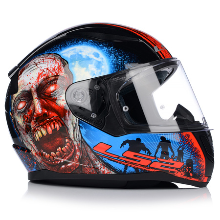KASK MOTOCYKLOWY LS2 FF353 RAPID II ZOMBIE 06 + LUSTRZANKA TĘCZOWA SZYBA