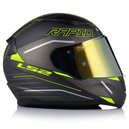 KASK MOTOCYKLOWY LS2 FF353 RAPID II ROKKU ECE 22.06 + ZŁOTA SZYBA