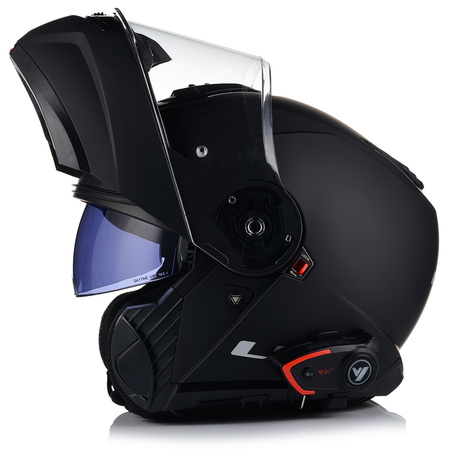 KASK MOTOCYKLOWY LS2 FF908 SZCZĘKOWY CZARNY MATT + INTERKOM VITO BLUETOOTH