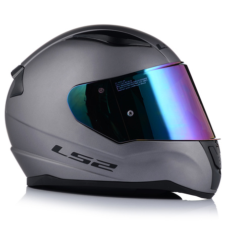 KASK MOTOCYKLOWY LS2 FF353 RAPID II SZARY MAT ECE 22.06 + TĘCZOWA SZYBA