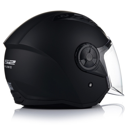 OTWARTY KASK MOTOCYKLOWY LS2 OF616 AIRFLOW II CZARNY MAT SKUTER CHOPPER