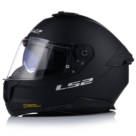 KASK MOTOCYKLOWY LS2 FF808 STREAM II CZARNY MAT BLENDA + INTERKOM BLUETOOTH