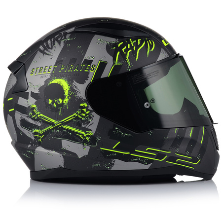 KASK MOTOCYKLOWY LS2 FF353 RAPID II PIRATES ECE 22.06 + PRZYCIEMNIANA SZYBA