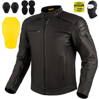 KURTKA MOTOCYKLOWA | SHIMA BLAKE BLACK | MĘSKA SKÓRZANA VINTAGE + GRATIS