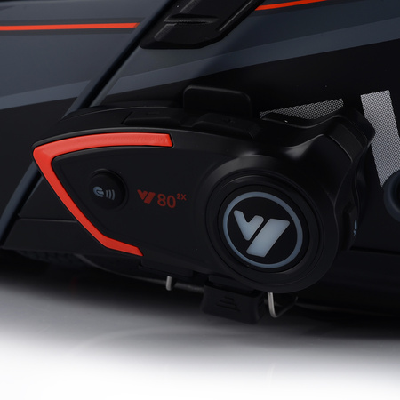 KASK MOTOCYKLOWY VITO FURIO SZARY MAT SZCZĘKOWY + INTERKOM VITO BLUETOOTH