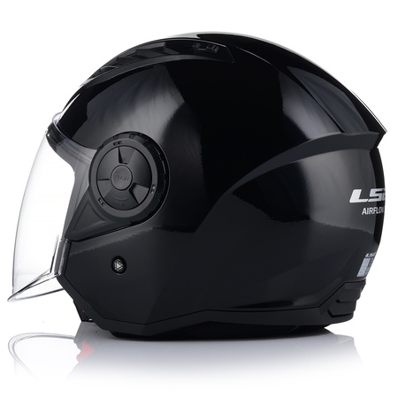 OTWARTY KASK MOTOCYKLOWY LS2 OF616 II CZARNY POŁYSK + INTERKOM  BLUETOOTH 3XL