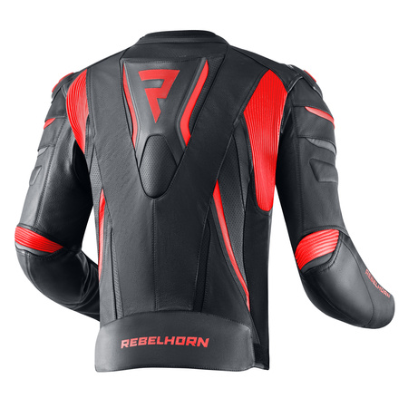 KURTKA MOTOCYKLOWA | REBELHORN FIGHTER BLACK | MĘSKA SKÓRZANA SPORT + GRATIS