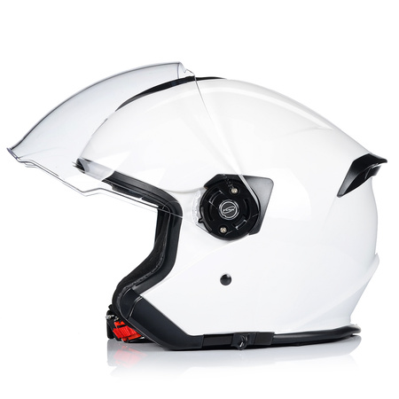 OTWARTY KASK MOTOCYKLOWY BIAŁY ORIGINE PALIO SKUTER CHOPPER + BLENDA 