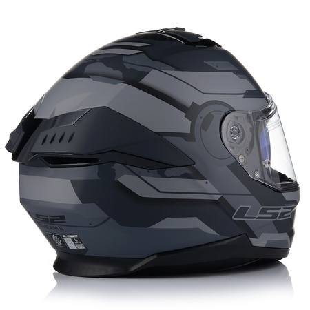 KASK MOTOCYKLOWY LS2 FF808 STREAM II SHADOW MATT SYSTEM PINLOCK + BLENDA