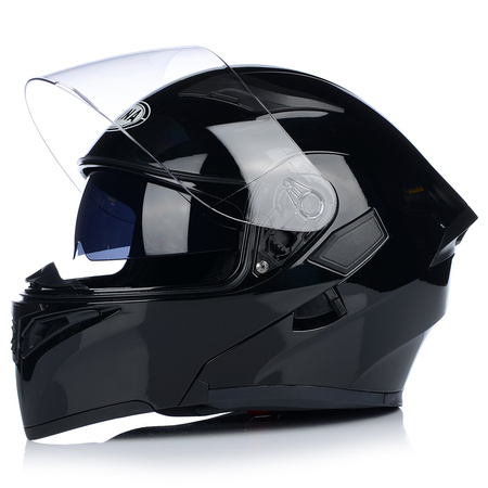 SZCZĘKOWY KASK MOTOCYKLOWY FLIP UP PODNOSZONA SZCZĘKA ECER 22.06 + BLENDA