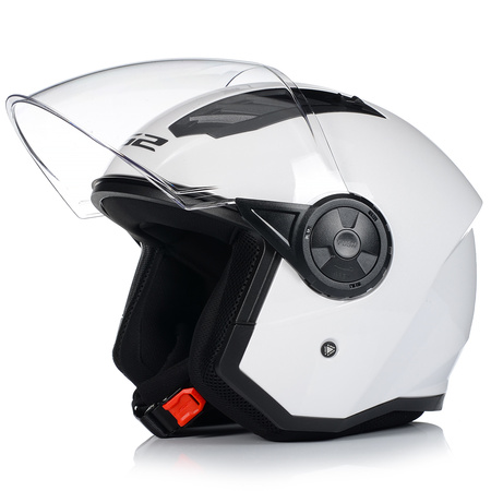 OTWARTY KASK MOTOCYKLOWY LS2 OF616 II BIAŁY POŁYSK + INTERKOM BLUETOOTH