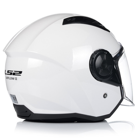 OTWARTY KASK MOTOCYKLOWY LS2 OF616 II BIAŁY POŁYSK + INTERKOM BLUETOOTH