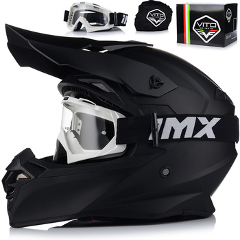 KASK MOTOCYKLOWY | VITO TIVOLI + GOGLE IMX | OFF-ROAD ENDURO CROSS QUAD ATV